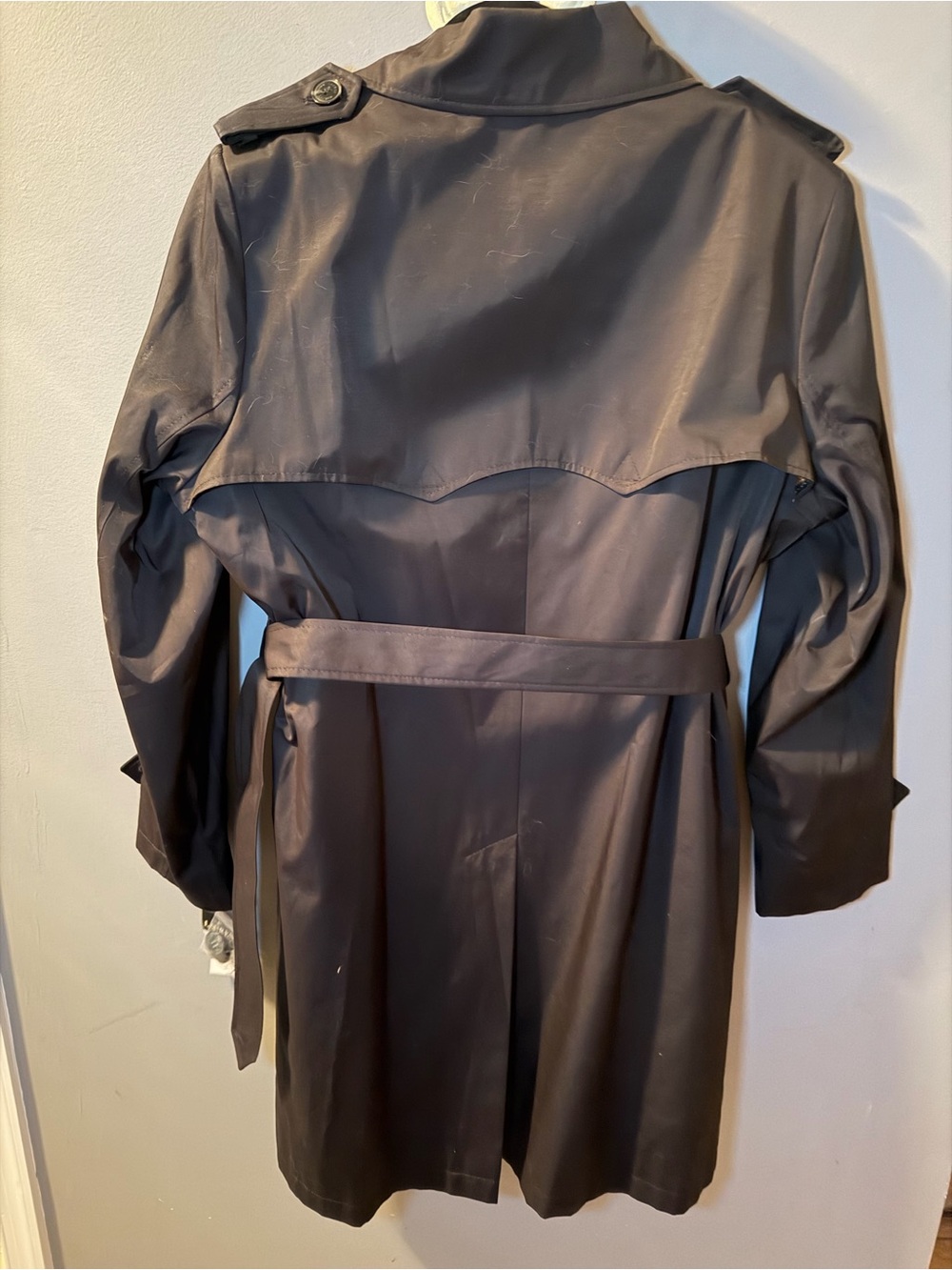 Ralph Lauren Black Double-Breasted Trench Coat with Belt - Picture 3 of 8
